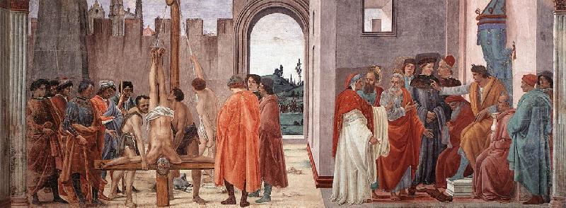 Disputation with Simon Magus and Crucifixion of Peter sf, LIPPI, Filippino